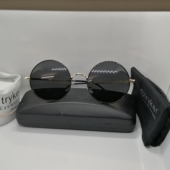 New Stryker Polarized Sunglass Black Gold Gray - Picture 2 of 8